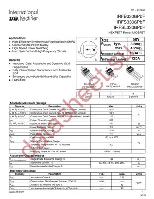 IRFS3306TRLPBF datasheet  